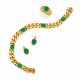 Emerald Diamond Set: Curb Chain Bracelet, Ring and Stud Earrings - Foto 1