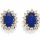 Sapphire Diamond Ear Studs/Clips - фото 1