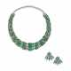 CARTIER ART DECO EMERALD, DIAMOND AND ENAMEL NECKLACE AND A PAIR OF ASSOCIATED EARRINGS - фото 1