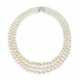 SENSATIONAL HARRY WINSTON NATURAL AND CULTURED PEARL AND COLOURED DIAMOND NECKLACE - photo 1