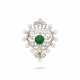 MARCUS & CO. EARLY 20TH CENTURY EMERALD, NATURAL PEARL AND DIAMOND BROOCH - photo 1