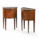 A PAIR OF FRENCH TULIPWOOD, EBONY AND KINGWOOD DEMI-LUNE SIDE CABINETS - фото 1