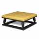 AN EBONISED OAK AND BUTTONED LEATHER SQUARE LOW `GALICIA` TABLE - photo 1
