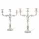 A PAIR OF OLD SHEFFIELD PLATE THREE-LIGHT CANDELABRA - photo 1