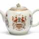 A CHINESE EXPORT FAMILLE ROSE ARMORIAL TEAPOT AND COVER - photo 1