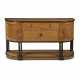 AN ARTS AND CRAFTS OAK, AFRICAN BLACKWOOD AND MARQUETRY SIDE CABINET - фото 1