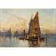 LUBICH, FERNAND (XIX-XX) "Sailors in the Venice Lagoon at Dusk". - фото 1