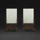 A LARGE PAIR OF WHITE JADE ‘IMMORTALS’ PLAQUES - photo 1