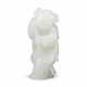 A WHITE JADE CARVING OF A BOY HOLDING A LOTUS STALK - photo 1