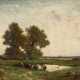 Félix Saturnin BRISSOT DE WARVILLE (1818-1892), Hirte mit Kühen in Landschaft, Öl auf Holz, signiert - Foto 1