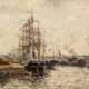 Stanislas LÉPINE (1835-1892), Segelschiffe im Hafen, Öl auf Holz, signiert - photo 1