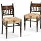 A PAIR OF AMERICAN AESTHETIC MOVEMENT INLAID AND PARCEL-GILT EBONIZED CHERRYWOOD SIDE CHAIRS - фото 1