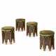 A SET OF FOUR SOUTH EUROPEAN NEO-GOTHIC PARCEL-GILT AND FAUX BOIS STOOLS - фото 1