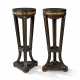 A PAIR OF NEOCLASSICAL EBONISED, PARCEL-GILT AND GILT-COMPOSITION STANDS - фото 1