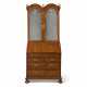 A QUEEN ANNE FEATHER-BANDED WALNUT BUREAU BOOKCASE - фото 1