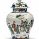 A CHINESE WUCAI BALUSTER VASE AND COVER - photo 1