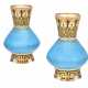 A PAIR OF MINTON TURQUOISE AND GOLD-GROUND BONE CHINA VASES - Foto 1