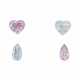 GROUP OF FOUR UNMOUNTED COLOURED DIAMONDS - фото 1
