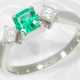Ring: neuwertiger Platinring mit Smaragd und Diamanten in Spitzenqualität - фото 1