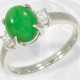 Ring: neuwertiger Platinring mit hochwertiger Imperial Jade und Diamanten - photo 1