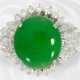 Ring: hochwertiger, schwerer Ballerina Platinring mit feinster Imperial-Jade und Diamanten - фото 1