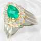 Ring: ehemals teurer Goldschmiedering mit Smaragd und Brillanten, Platin - photo 1