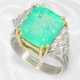 Ring: hochwertiger Brillant/Smaragd-Goldschmiedering, feiner Smaragd von ca. 7ct - photo 1