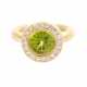 Designerring mit 1 Peridot und Brillantkranz - Foto 1