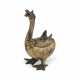 A SMALL GILT-BRONZE GOOSE-FORM CENSER AND COVER - фото 1
