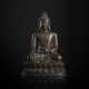 Bronze des Buddha Shakyamuni im Meditationssitz auf einem Lotus - фото 1