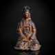Bronze des sitzenden Guanyin mit Resten von Vergoldung - Foto 1