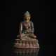 Bronze des Buddha auf einem Lotus im Meditationssitz dargestellt - photo 1