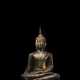 Bronze des Buddha mit Lackfassung und Vergoldung - photo 1