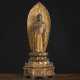Lackvergoldete Holzskulptur des Amida Buddha - Foto 1