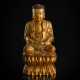 Figur des Buddha aus Holz mit Lackauflage und Vergoldung - Foto 1