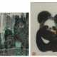 Albumblatt mit Guilin-Landschaft und Poster Panda, Berliner Kindl 1986 - Foto 1