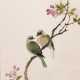 Sieben bestickte Seidenbilder mit Blumen- und Vogeldekor, teils bemalt - Foto 1