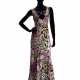 A PRINTED SILK CHARMEUSE EVENING DRESS WITH PINK AND GOLD BEAD AND SEQUIN DETAILS - photo 1