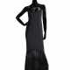 A BLACK SILK JERSEY EVENING DRESS WITH BEADED SYNTHETIC FRINGE - photo 1