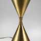 Hourglass-shaped table lamp in brass and sandblasted glass. Italy, 1950s. (h 25 cm.; d 11.5 cm.) (defects) - фото 1
