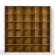 Modular bookcase with light wood panels and three-dimensional joints in plastic material. Italy, 1970s. (239x244x38 cm.) (slight defects) - photo 1