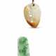 A JADEITE PENDANT AND A WHITE AND RUSSET JADE PENDANT - фото 1