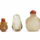 THREE HARDSTONE SNUFF BOTTLES - фото 1