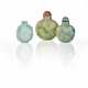 THREE JADEITE SNUFF BOTTLES - фото 1