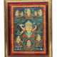Miniaturmalerei Indien/Tibet, Holz, Bodhisattva mit Lot - Foto 1
