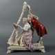 Großes Figurenpaar ''Harfenspielerin mit Kavalier'' woh - Foto 1