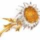 Silberdistel Brosche, 18K Gold mit Brillant - Robert Merath Ulm - photo 1