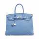 A BLEU PARADIS CLÉMENCE LEATHER BIRKIN 35 WITH PALLADIUM HARDWARE - Foto 1