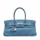 A BLEU JEAN CLÉMENCE LEATHER JPG SHOULDER BIRKIN 42 WITH PALLADIUM HARDWARE - фото 1