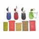 A GROUP OF NINE MULTICOLOR LEATHER POUCHES - фото 1